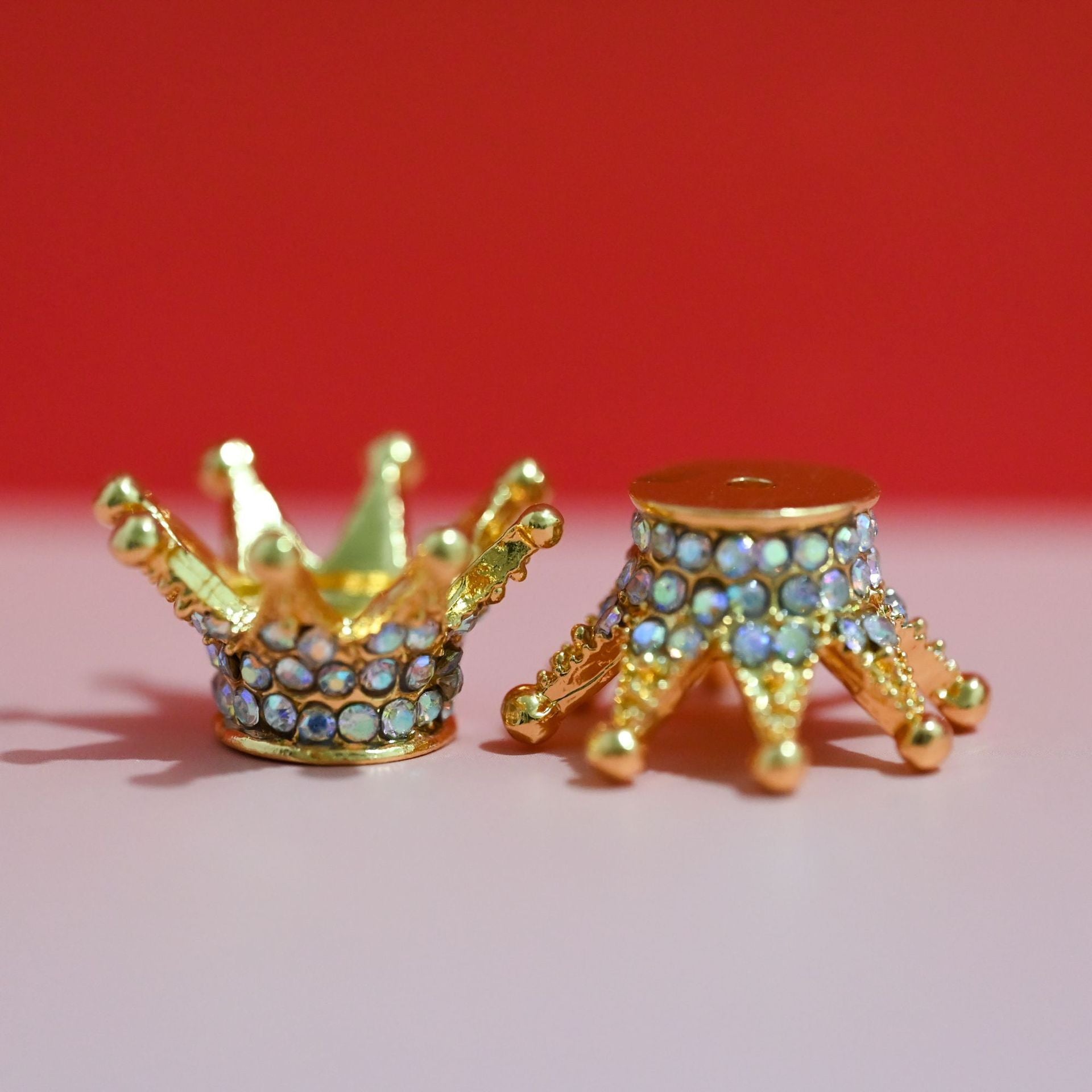 Wholesale 50pcs/pack Crown Inlaid Drill Diameter 2.5mm Alloy Beads Beading Accessories